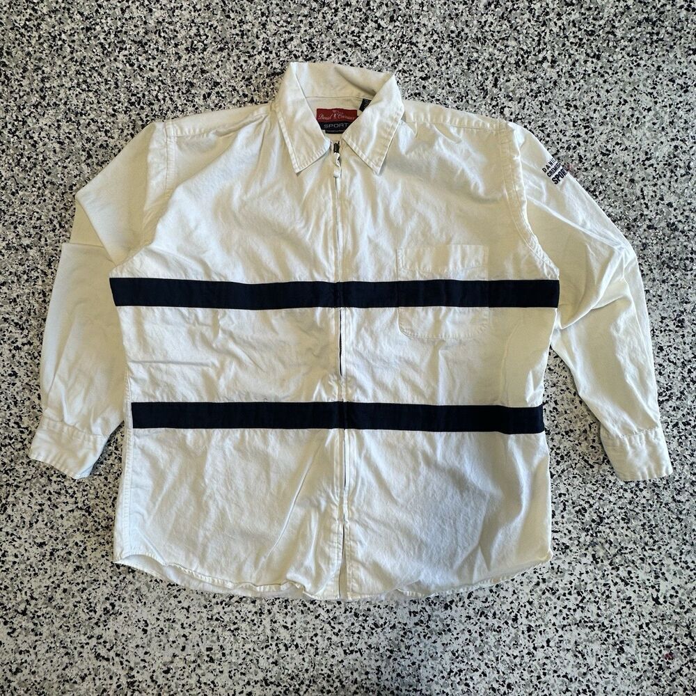 Daniel Cremieux Sport Shacket Mens Large Full Zip Striped Collared Golf 90s
